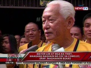 SONA: Mayor Lim at mga ka-tiket, maagang naghain ng COC sa Comelec