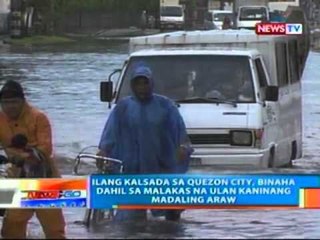 NTG: Ilang kalsada sa Quezon city, binaha dahil sa malakas na ulan