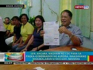 BP: Sen. Angara, naghain ng COC para sa pagka-gobernador ng Aurora