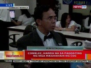 BT: Comelec, handa na sa pagdating ng mga maghahain ng COC