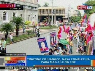 NTG: Tingting Cojuanco, nasa Comelec na para mag-file ng COC