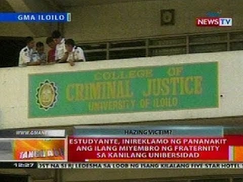BT: Estudyante sa Iloilo, inireklamo ng pananakit ng ilang miyembro ng frat sa unibersidad
