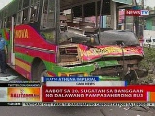 BT: Aabot sa 20 sugatan sa banggaan ng 2 pampasaherong bus sa EDSA, QC