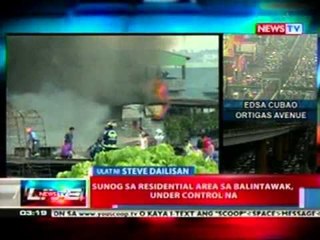 NTL: Sunog sa residential area sa Balintawak under control na