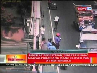 BT: Rider at pedestrian, sugatan nang magsalpukan ang isang closed van at motorsiklo