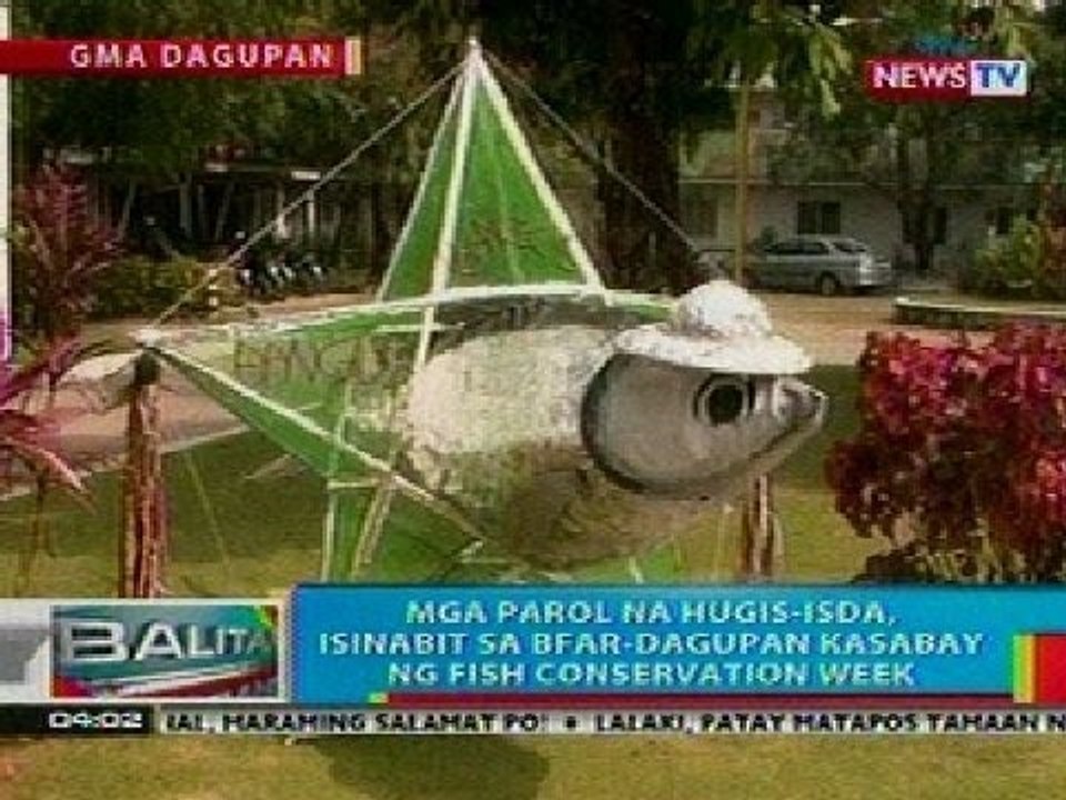 BP: Mga parol na hugis-isda, isinabit sa BFAR-Dagupan