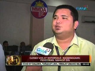 24 Oras: Closed van at motorsiklo, nagbanggaan; pedestrian, nahagip din