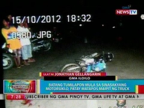 BP: Batang tumilapon mula sa sinasakyang motorsiklo, patay matapos maipit ng truck
