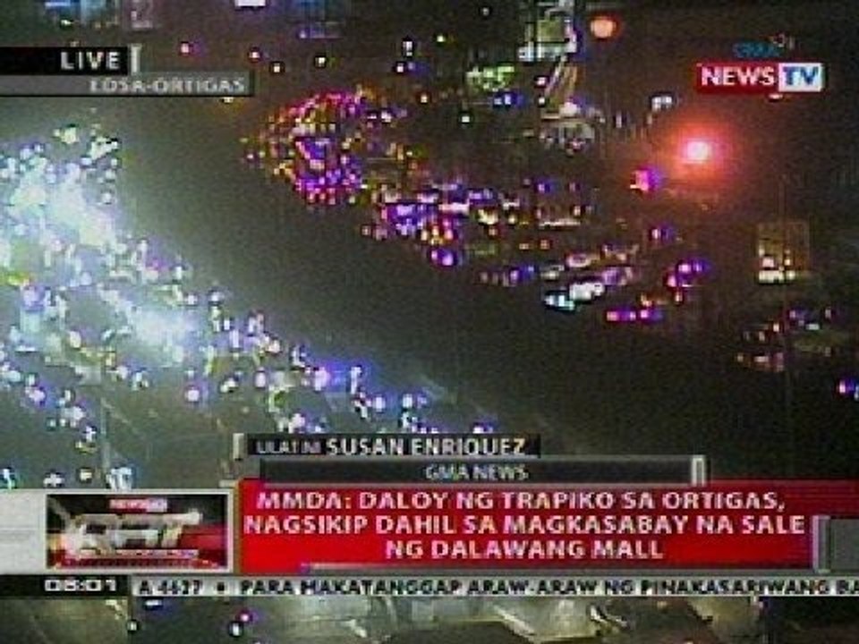 QRT: MMDA: Daloy ng trapiko sa Ortigas, nagsikip dahil sa magkasabay na sale ng 2 mall