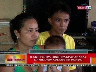 BT:  Ilang Pinoy, hindi nagpapakasal dahil daw kulang sa pondo