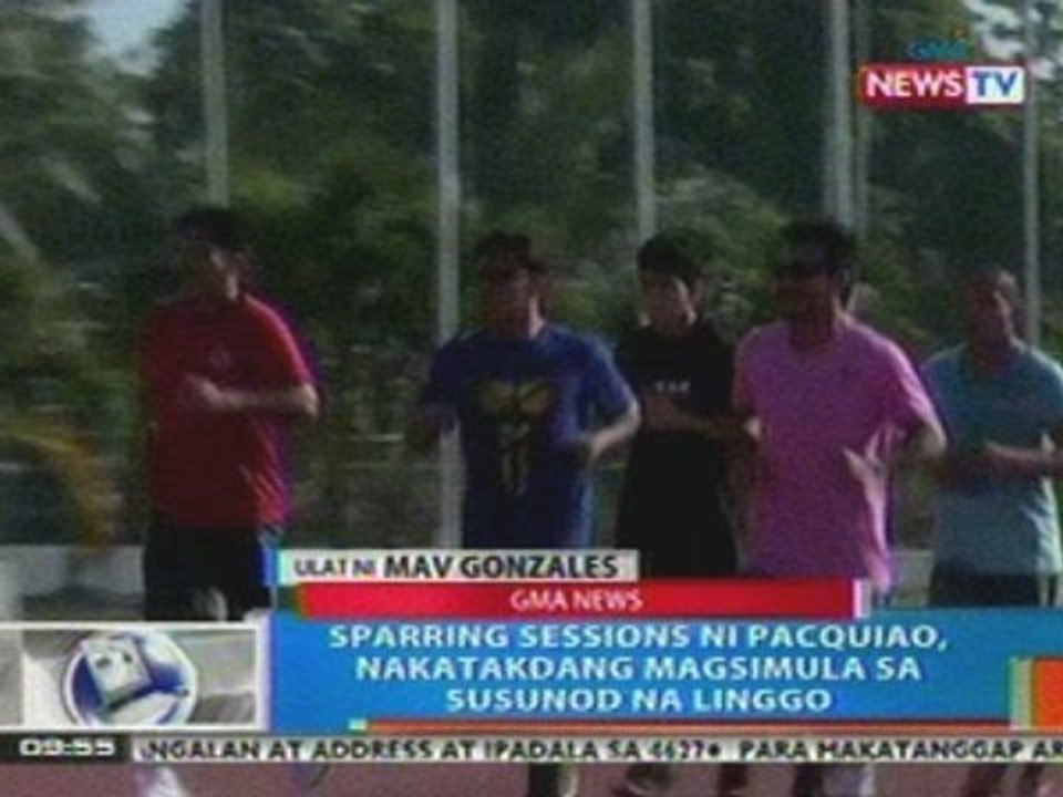 NTG: Sparring sessions ni Pacquiao, nakatakdang magsimula sa susunod na linggo