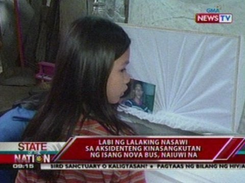 SONA: Labi ng lalaking nasawi sa aksidenteng kinasangkutan ng isang Nova bus, naiuwi na