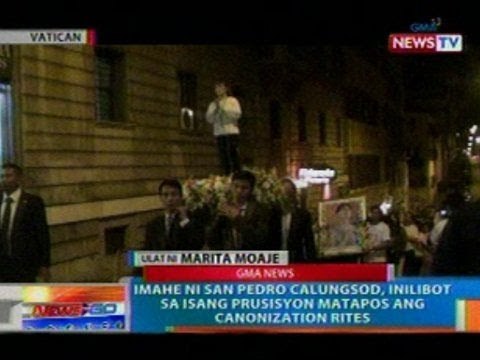 NTG: Imahe ni San Pedro Calungsod, inilibot sa isang prusisyon matapos ang canonization rites