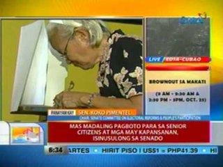 UB: Mas madaling pagboto para sa senior citizens at mga may kapansanan, isinusulong sa Senado