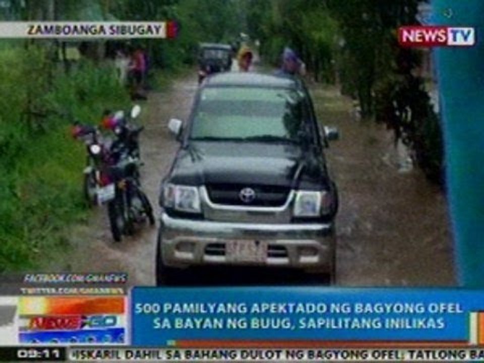 NTG: 500 pamilyang apektado ng Bagyong Ofel sa Buug, Zamboanga Sibugay, sapilitang inilikas