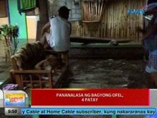 UB: Pananalasa ng Bagyong Ofel, 4 patay