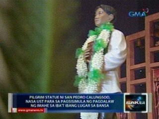 Saksi: Pilgrim statue ni San Pedro Calungsod, dinala sa UST
