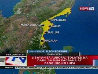 NTL: 5 bayan sa Aurora, isolated na dahil sa mga pagbaha at pagguho ng lupa