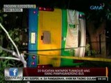 24Oras: 20 sugatan matapos tumagilid ang isang pampasaherong bus sa Tagudin, Ilocos Sur