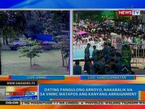 NTG: Ilang taga suporta ni ex-Pres. Arroyo, nagtipon-tipon sa Sandigandabayan