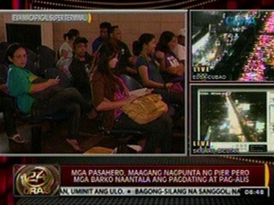 24 Oras: Pasahero, maagang nagpunta ng pier pero mga barko naantala ang pagdating at pag-alis