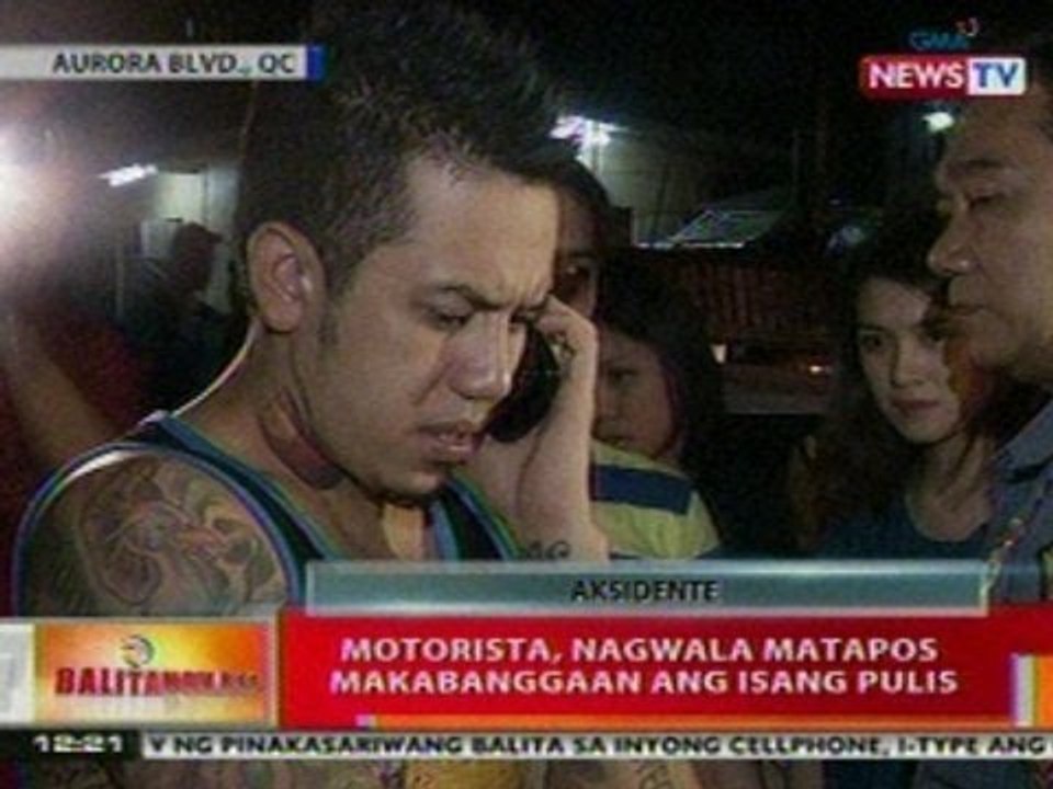 BT: Motorista, nagwala matapos makabanggaan ang isang Pulis sa Aurora, Blvd., QC