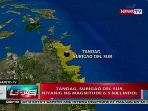 NTVL: Tandag, Surigao Del Sur, niyanig ng magnitude 6.5 na lindol