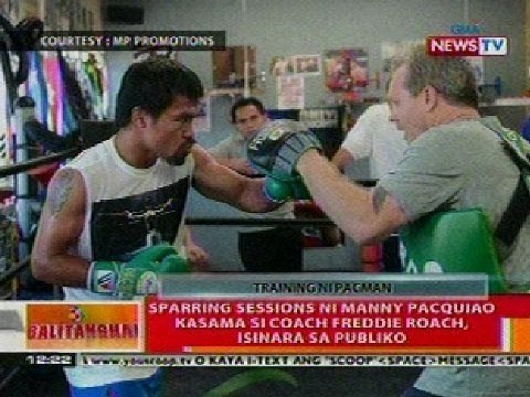BT: Sparring session ni Pacman, kasama si Coach Freddie Roach, isinara sa publiko