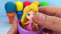 Play Doh Ice Cream Surprise Toys Disney Princess Fashems Cinderella Rapunzel Snow White Belle Ariel