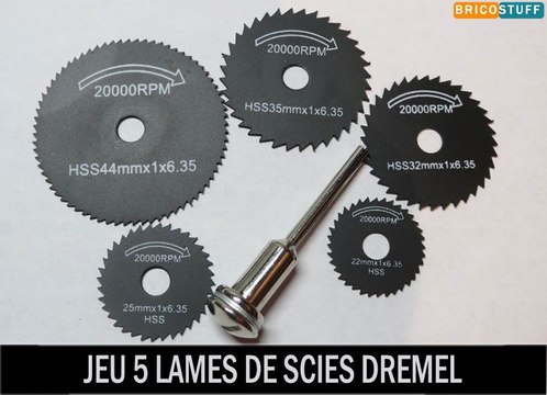 Jeu de 5 lames scies circulaires pour appareil outil rotatif Dremel