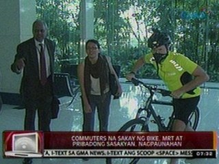 24Oras: Commuters na sakay ng bike, MRT, at pribadong sasakyan, nagpaunahan