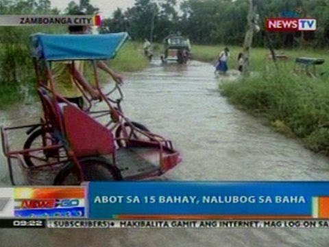 NTG: Abot sa 15 bahay sa Zamboanga City, nalubog sa baha