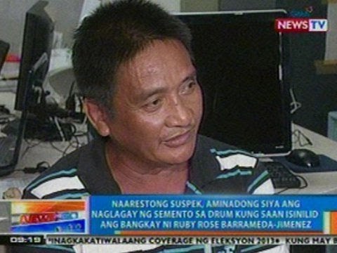 NTG: Suspek, aminadong siya ang naglagay ng semento sa drum kung saan isinilid si Ruby Rose