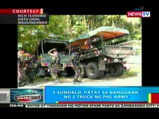 BP: 2 sundalo, patay sa banggaan ng 2 truck ng PHL army