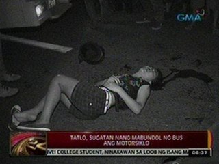24 Oras: 3 sugatan nang mabundol ng bus ang motorsiklo