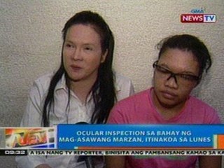 NTG: Occular inspection sa bahay ng mag-asawang Marzan, itinakda sa lunes