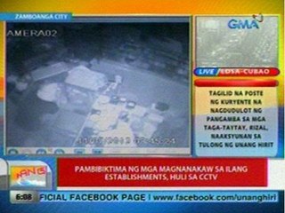 UB: Pambibiktima ng mga magnanakaw sa ilang establishments sa Zamboanga City, huli sa CCTV