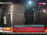BT: SUV, tumagilid sa QC matapos bumangga sa van; driver, aminadong nakaidlip