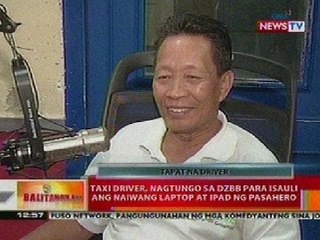 BT: Taxi driver, nagtungo sa DZBB para isauli ang naiwang laptop at iPad ng pasahero