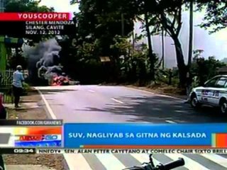 NTG: SUV, nagliyab sa gitna ng kalsada sa Silang, Cavite