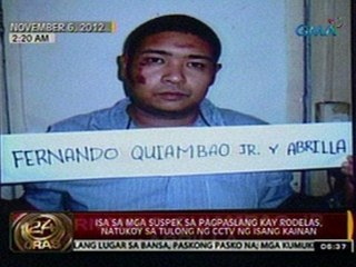 24 Oras: Isa sa mga suspek sa pagpaslang kay Rodelas, natukoy sa tulong ng CCTV ng isang kainan