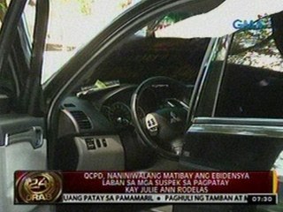 24 Oras: Sasakyang ginamit umano sa pagdukot kay Rodelas, nakitaan ng bakas ng dugo