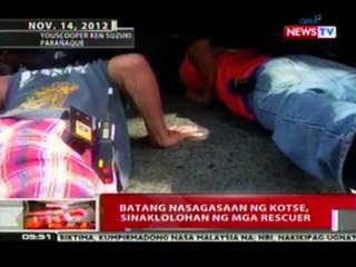 QRT: Batang nasagasaan ng kotse, sinaklolohan ng mga rescuer