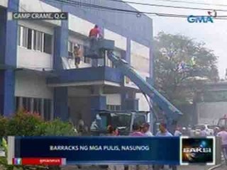 Saksi: Barracks ng mga pulis sa Camp Crame, nasunog