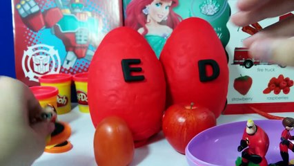 The Color Red with Jumbo Surprise Eggs Play-Doh - Learn Colors for Baby, Toddler Preschool