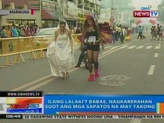 NTG: Ilang lalaki't babae sa Marikina, nagkarerahan suot ang mga sapatos na may takong