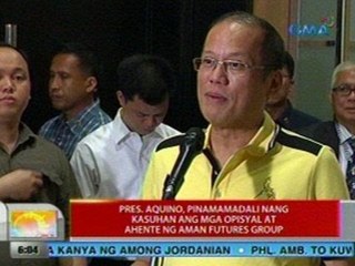 UB: PNoy, pinamamadali nang kasuhan ang mga opisyal at ahente ng Aman Futures Group