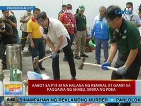 UB: Aabot sa P13M na halaga ng kemikal at gamit sa paggawa ng shabu, sinira ng PDEA