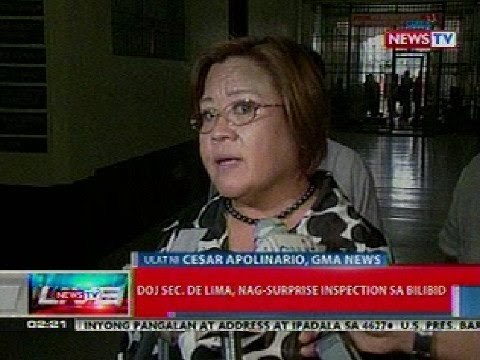 NTL: DOJ Sec. De Lima, nag-surprise inspection sa Bilibid