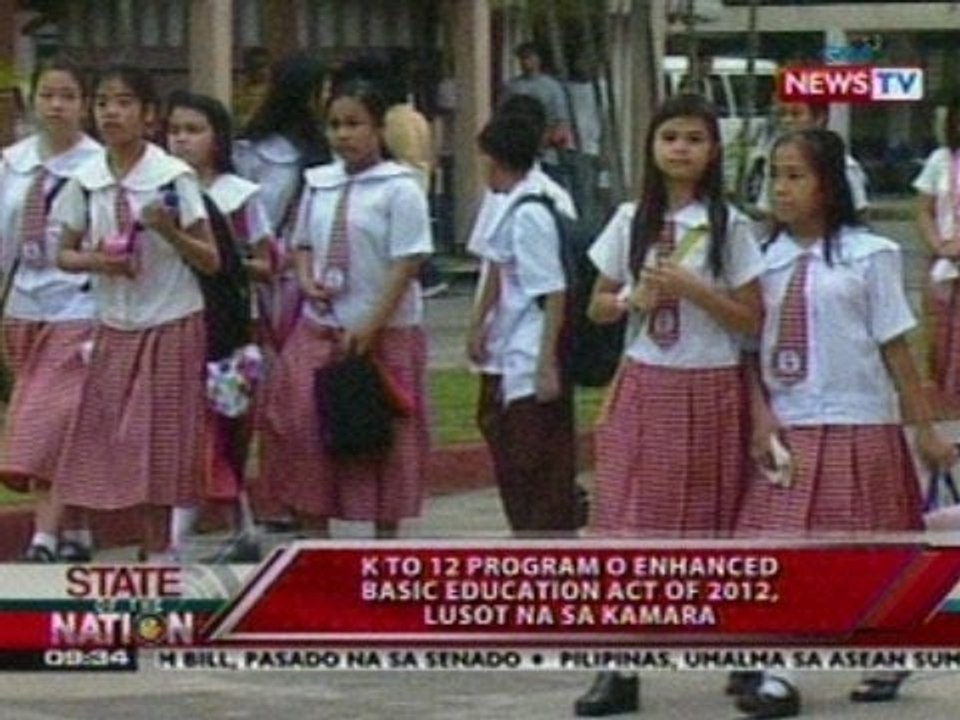 SONA: K to 12 program o Enhanced Basic Education Act of 2012, lusot na sa Kamara